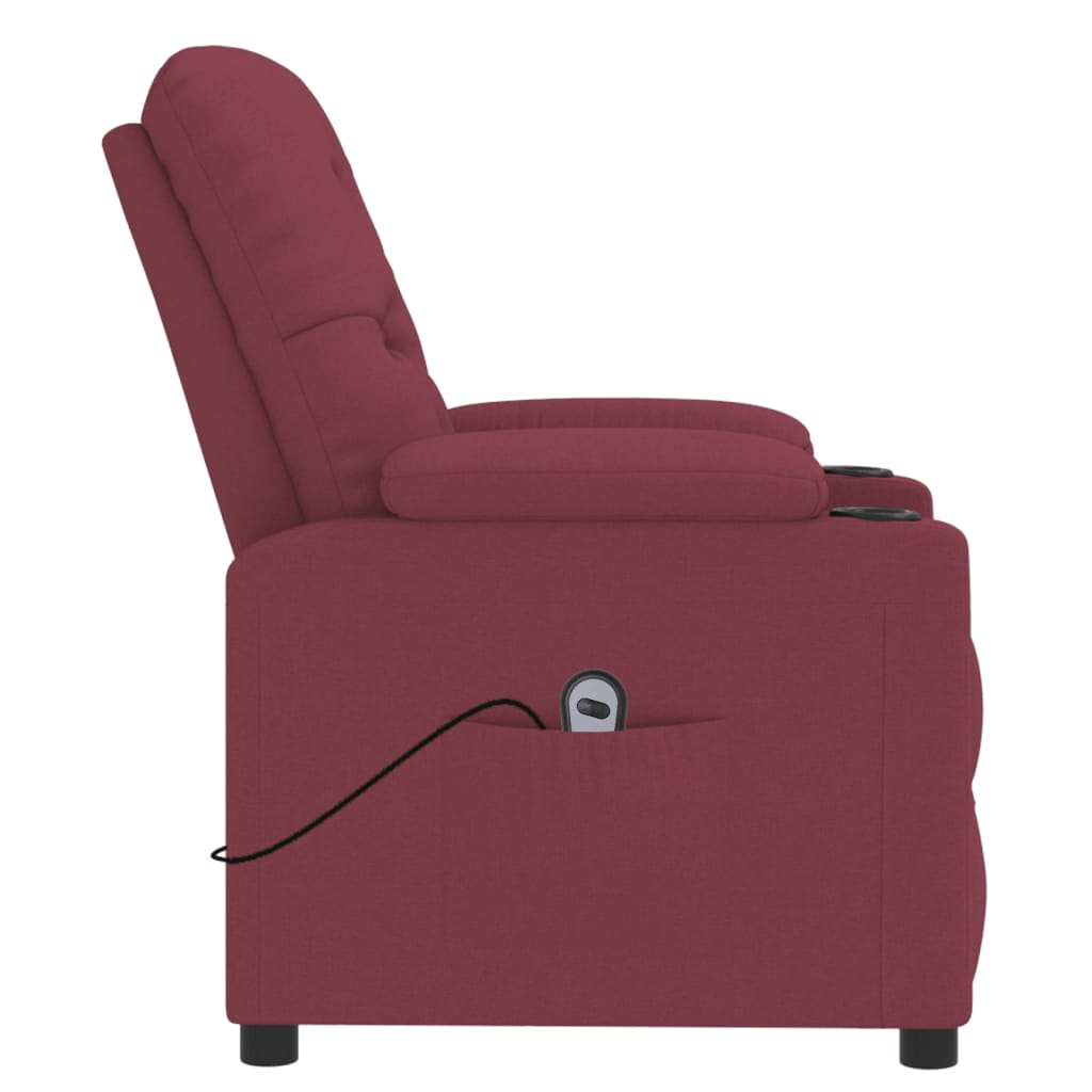 Poltrona Elettrica Reclinabile Rosso Vino in Tessuto | homemem39