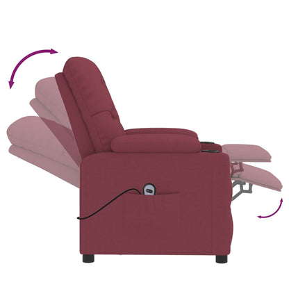 Poltrona Elettrica Reclinabile Rosso Vino in Tessuto | homemem39