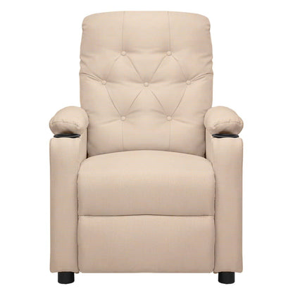 Poltrona Elettrica Reclinabile Crema in Tessuto - homemem39