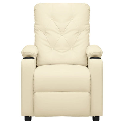 Poltrona Reclinabile Elettrica Crema in Similpelle - homemem39