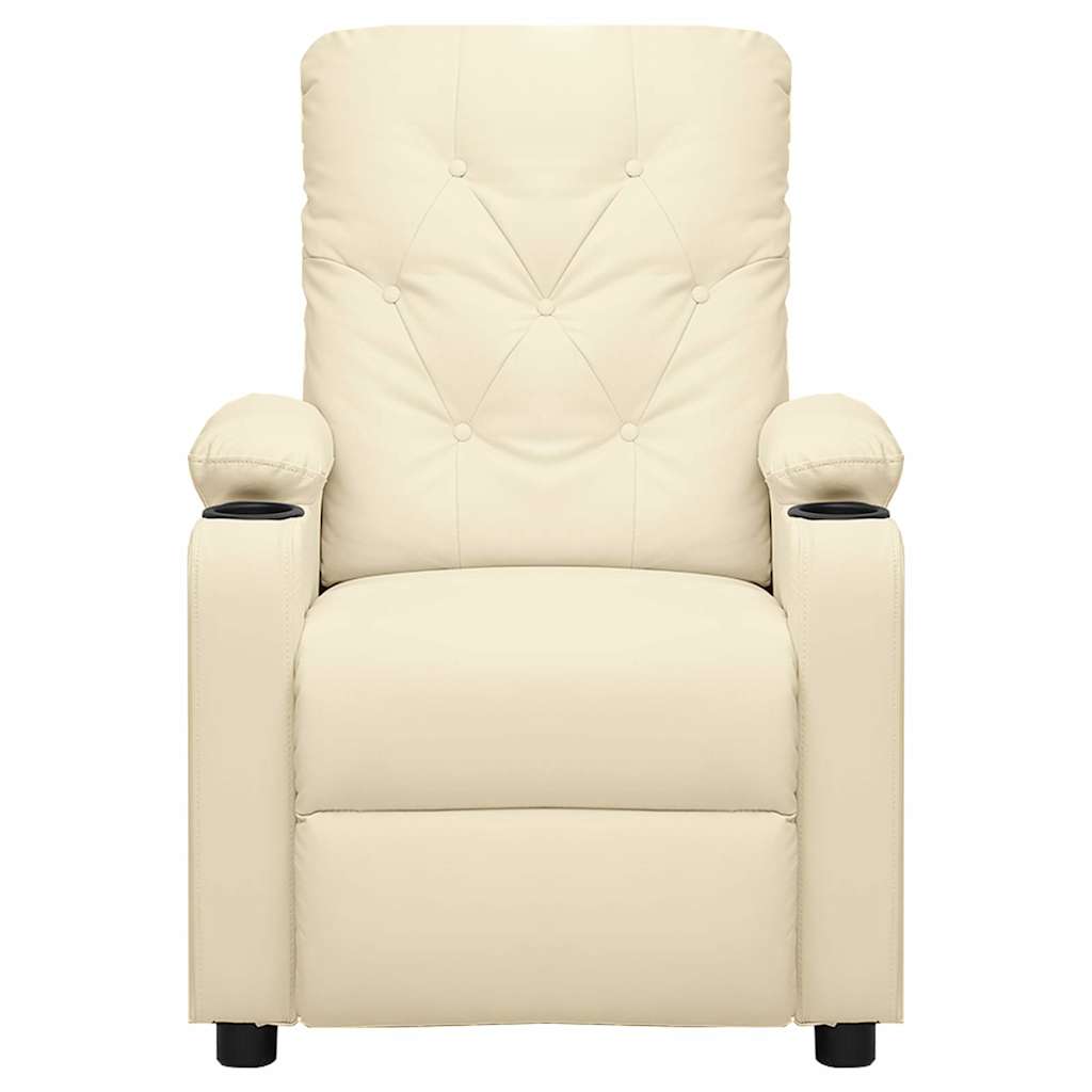 Poltrona Reclinabile Elettrica Crema in Similpelle
