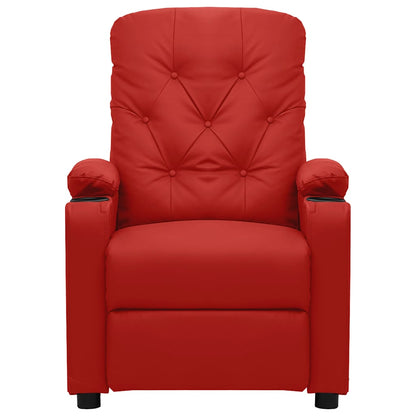 Poltrona Reclinabile Elettrica Rosso Vino in Similpelle