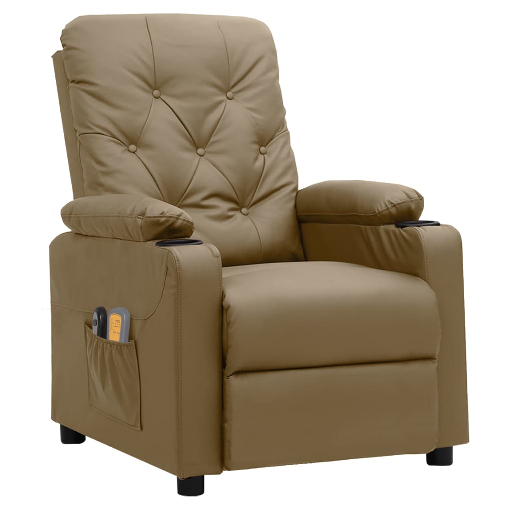 Poltrona Massaggio Elettrica Cappuccino Similpelle | homemem39