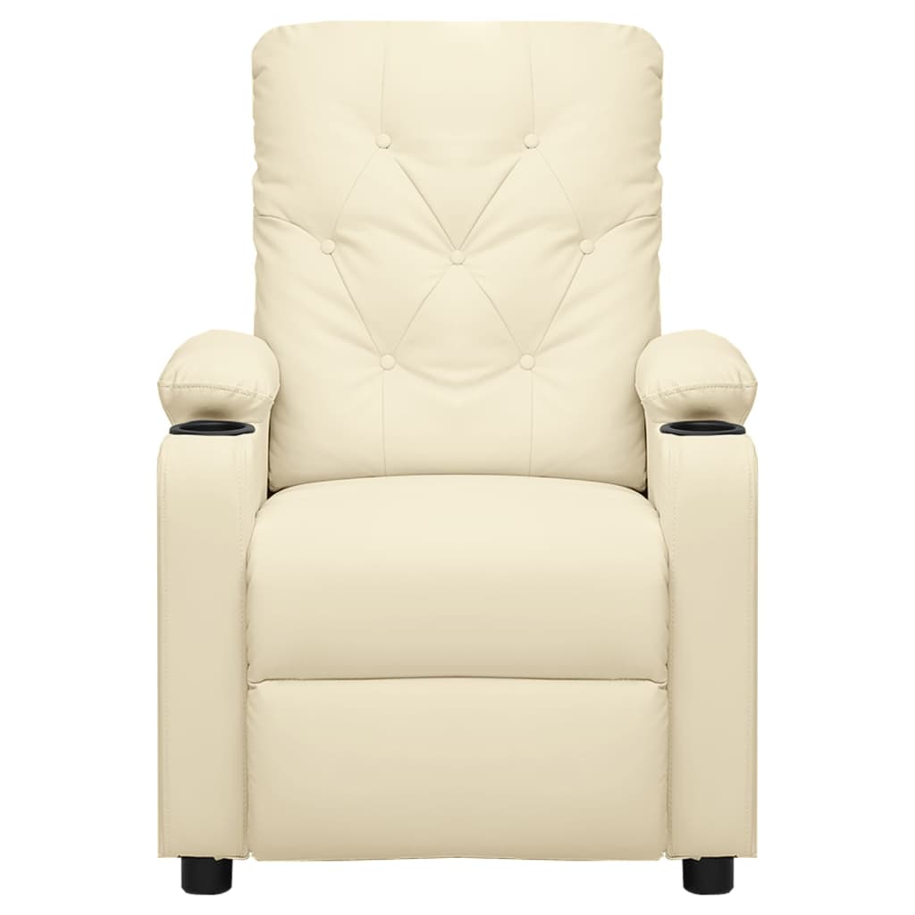 Poltrona Massaggiante Elettrica Crema Similpelle | homemem39