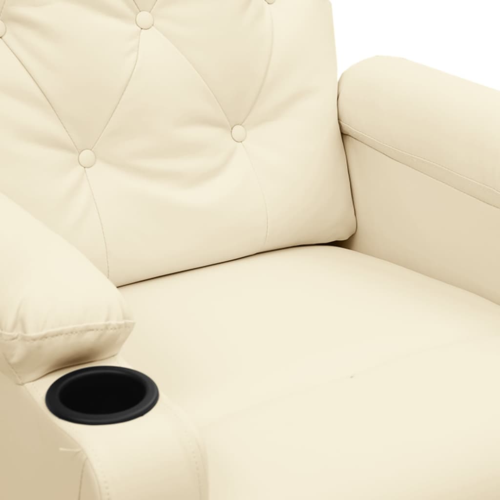Poltrona Massaggiante Elettrica Crema Similpelle | homemem39