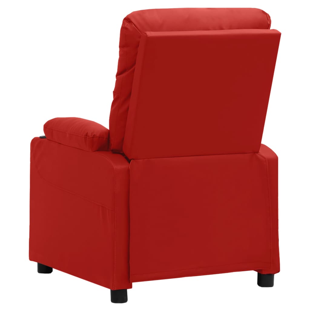 Poltrona Massaggio Elettrica Rosso Vino Similpelle | homemem39