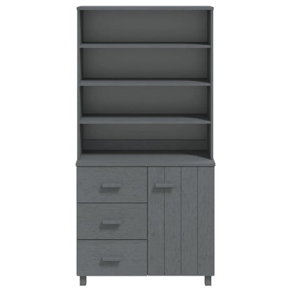 Credenza HAMAR in Legno Massello di Pino Grigio Scuro - homemem39