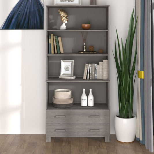 Credenza HAMAR in Legno Massello di Pino Grigio Chiaro - homemem39