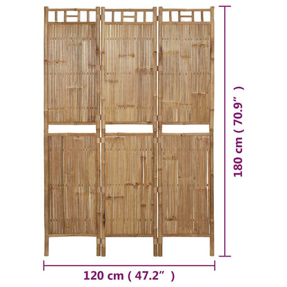 Paravento a 3 Pannelli in Bambù 120x180 cm | homemem39
