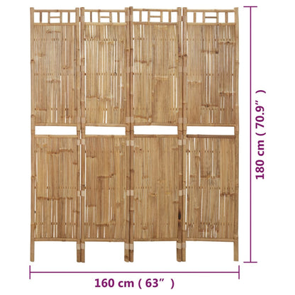 Paravento a 4 Pannelli in Bambù 160x180 cm - homemem39