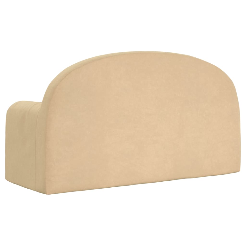Divano Letto per Bambini a 2 Posti Crema in Morbido Peluche | homemem39