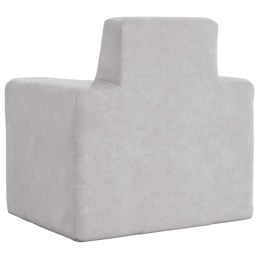 Divano per Bambini Grigio Chiaro in Morbido Peluche - homemem39