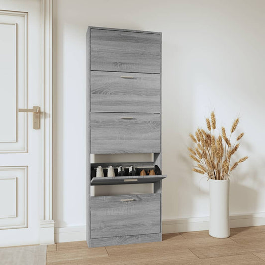Scarpiera Grigio Sonoma 59x17x169 cm in Legno Multistrato - homemem39