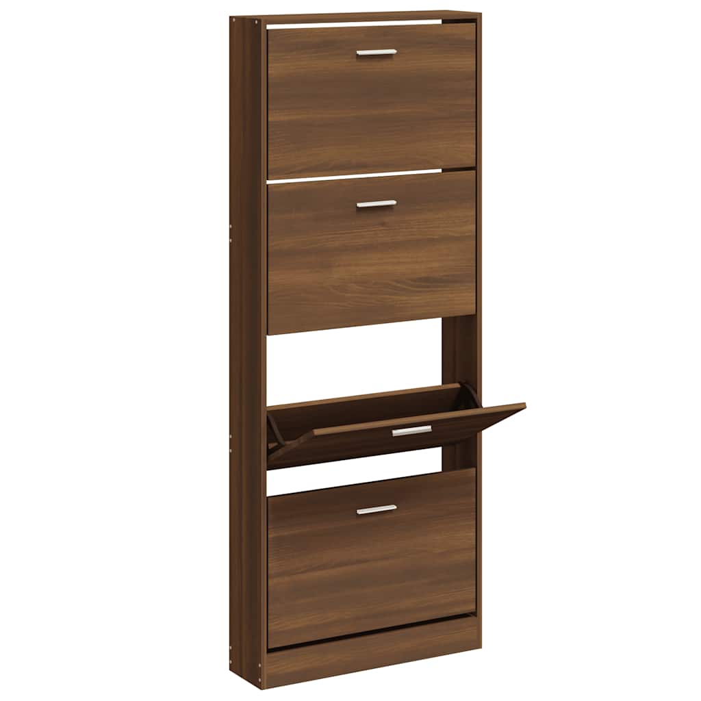 Scarpiera Rovere Marrone 59x17x150 cm in Legno Multistrato | homemem39