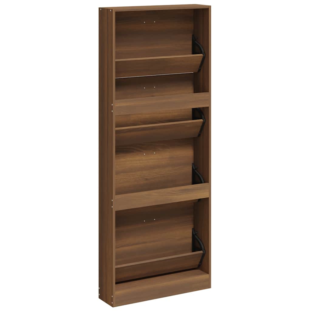 Scarpiera Rovere Marrone 59x17x150 cm in Legno Multistrato | homemem39