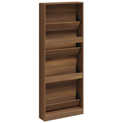 Scarpiera Rovere Marrone 59x17x150 cm in Legno Multistrato | homemem39