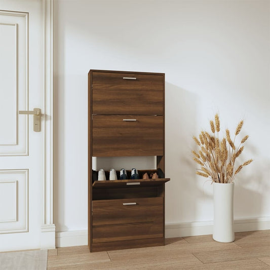 Scarpiera Rovere Marrone 59x17x150 cm in Legno Multistrato - homemem39