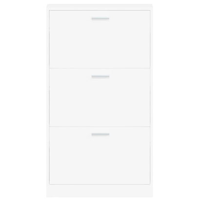 Scarpiera Bianca 59x17x108 cm in Legno Massello di Argilla