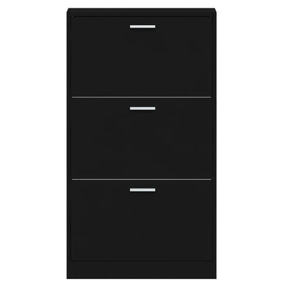 Scarpiera Nera 59x17x108 cm in Legno Multistrato