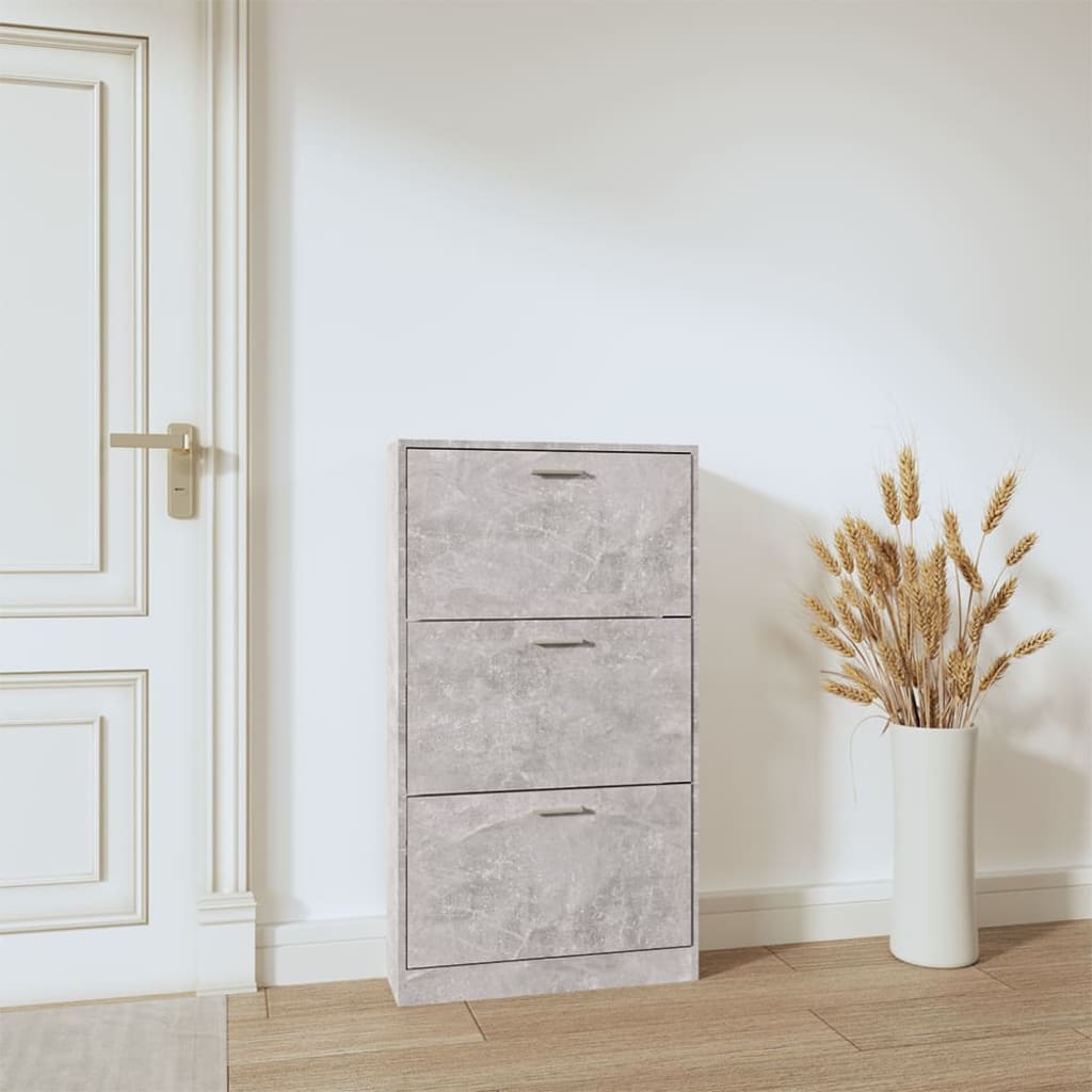 Scarpiera Grigio Cemento 59x17x108 cm in Legno Multistrato - homemem39