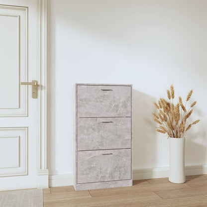 Scarpiera Grigio Cemento 59x17x108 cm in Legno Multistrato - homemem39