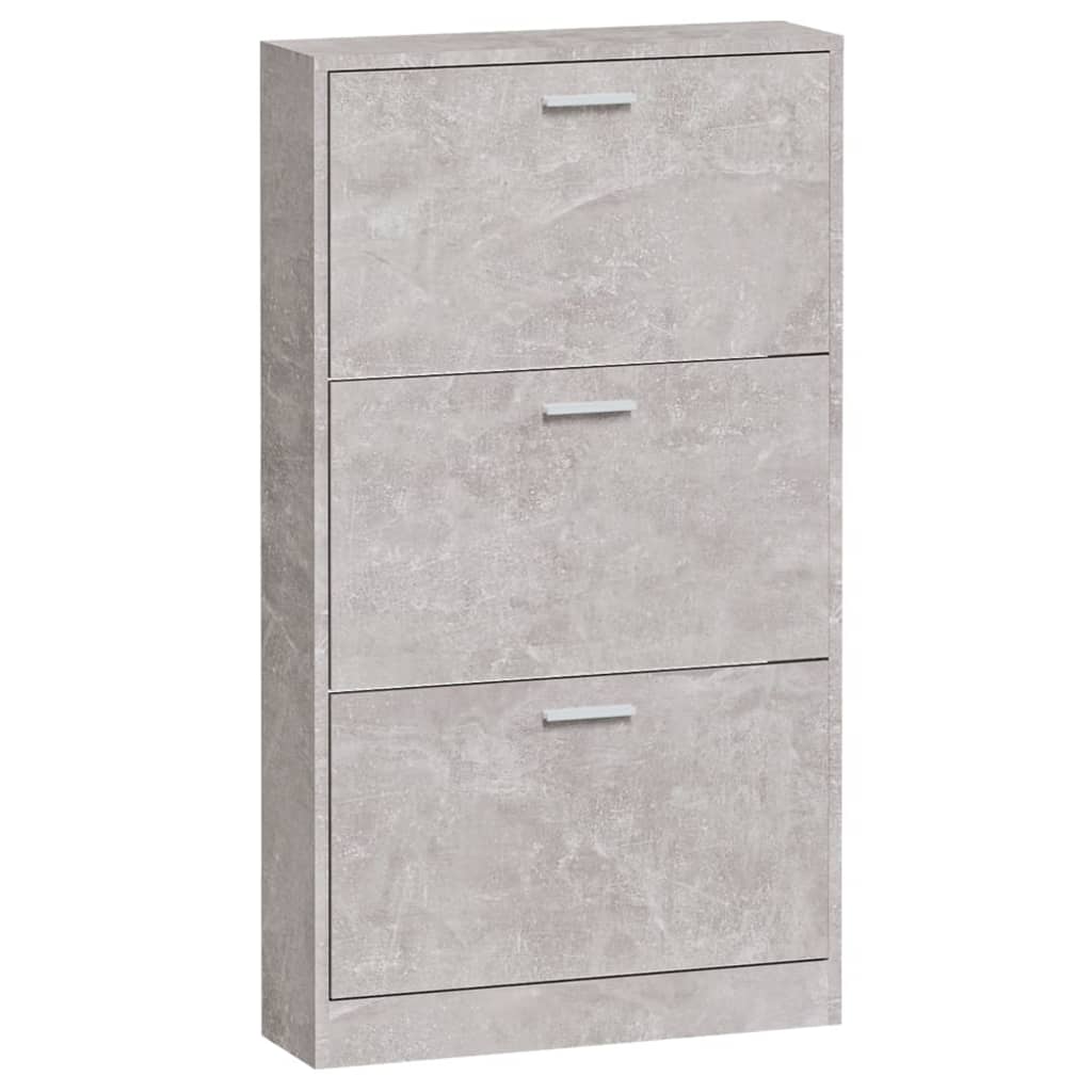 Scarpiera Grigio Cemento 59x17x108 cm in Legno Multistrato - homemem39