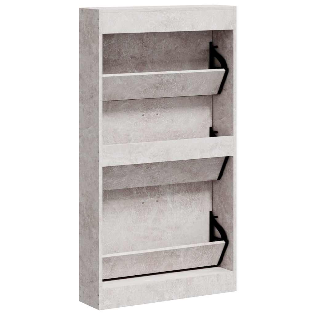 Scarpiera Grigio Cemento 59x17x108 cm in Legno Multistrato | homemem39