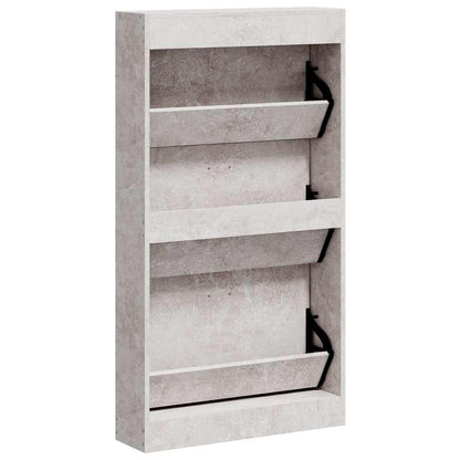 Scarpiera Grigio Cemento 59x17x108 cm in Legno Multistrato | homemem39