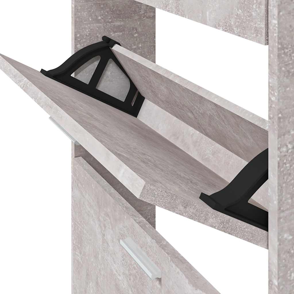 Scarpiera Grigio Cemento 59x17x108 cm in Legno Multistrato | homemem39