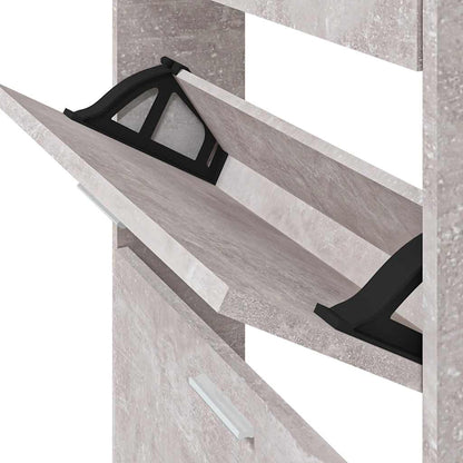 Scarpiera Grigio Cemento 59x17x108 cm in Legno Multistrato | homemem39