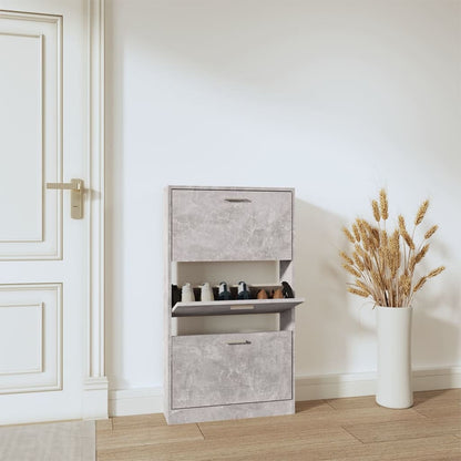 Scarpiera Grigio Cemento 59x17x108 cm in Legno Multistrato - homemem39