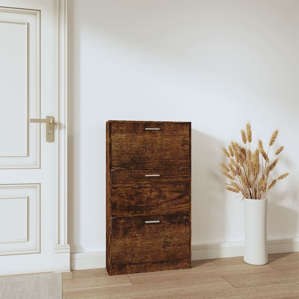 Scarpiera Rovere Fumo 59x17x108 cm in Legno Multistrato - homemem39