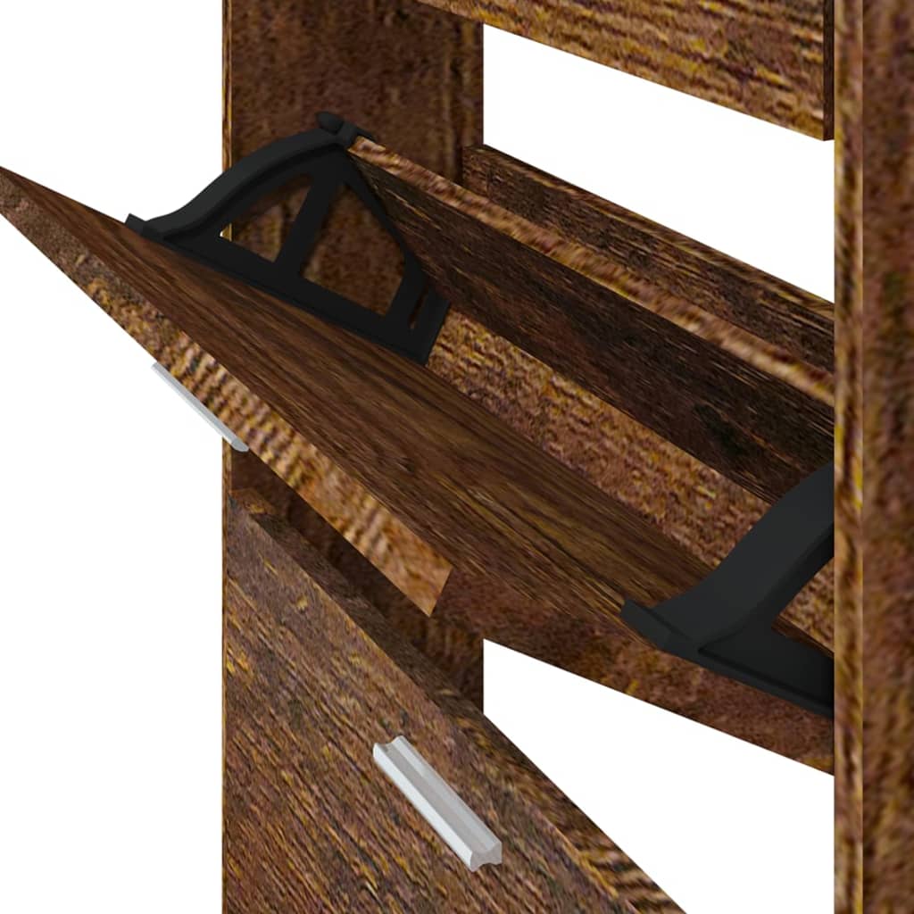 Scarpiera Rovere Fumo 59x17x108 cm in Legno Multistrato - homemem39