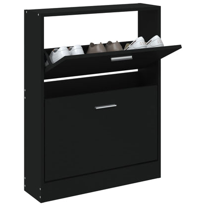 Scarpiera Nero 59x17x81 cm in Legno Multistrato - homemem39