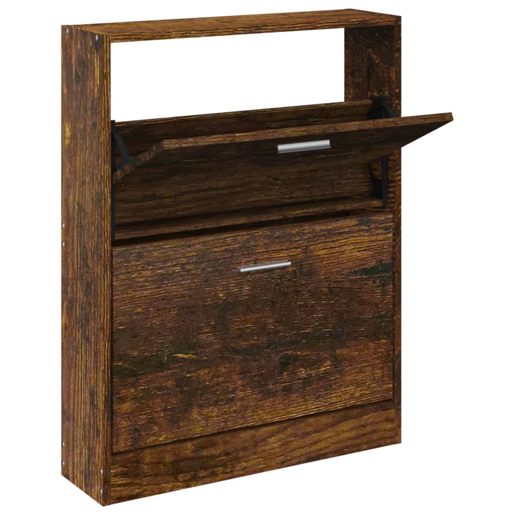 Scarpiera Rovere Fumo 59x17x81 cm in Legno Multistrato - homemem39