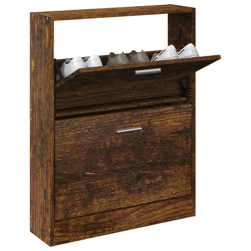 Scarpiera Rovere Fumo 59x17x81 cm in Legno Multistrato - homemem39