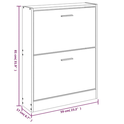 Scarpiera Rovere Fumo 59x17x81 cm in Legno Multistrato - homemem39