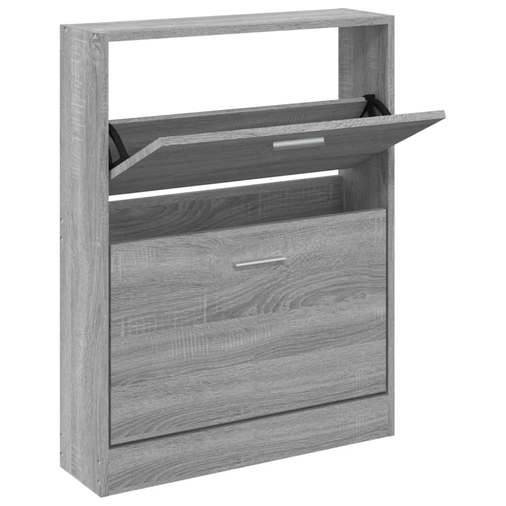 Scarpiera Grigio Sonoma 59x17x81 cm in Legno Multistrato - homemem39