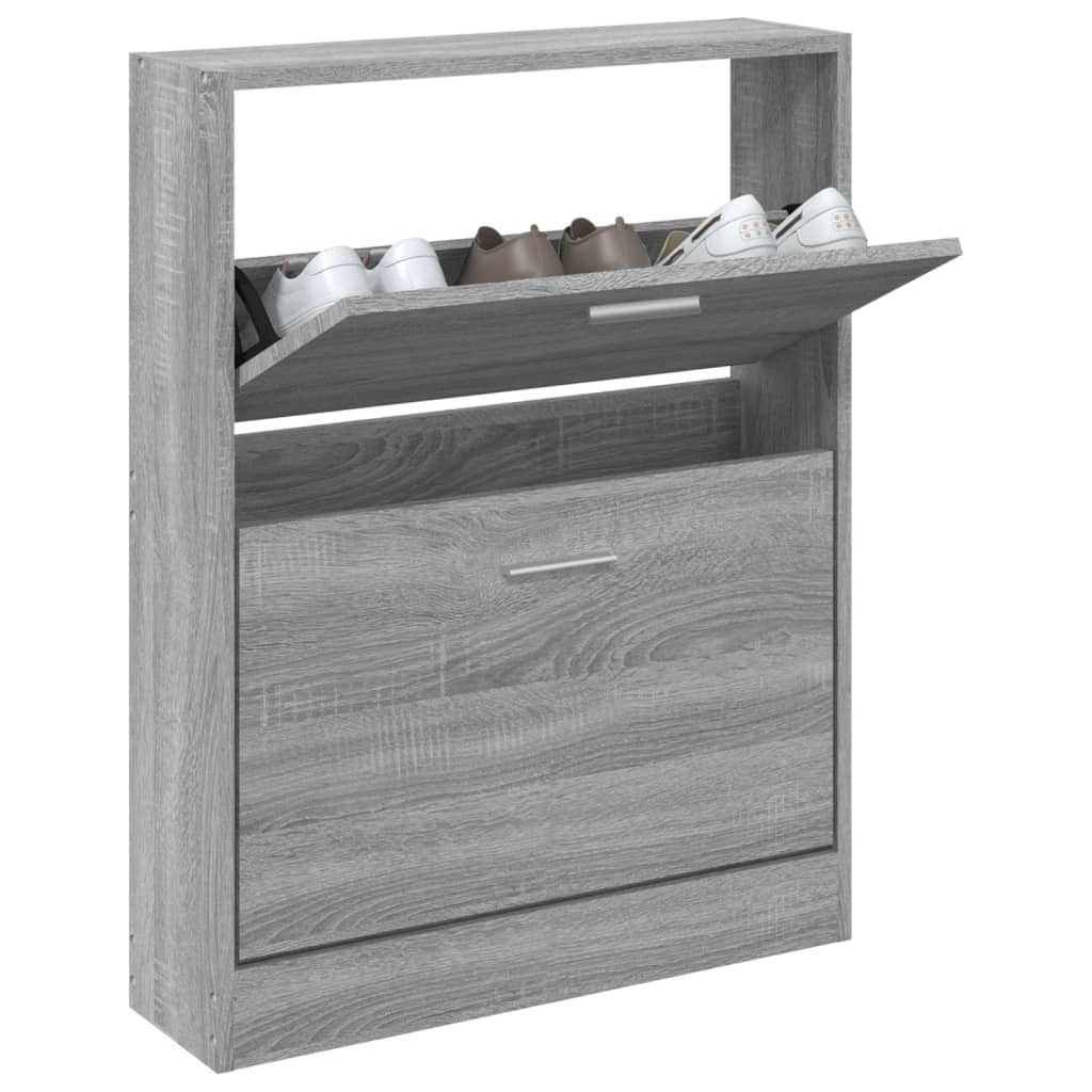 Scarpiera Grigio Sonoma 59x17x81 cm in Legno Multistrato - homemem39