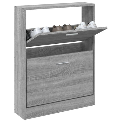 Scarpiera Grigio Sonoma 59x17x81 cm in Legno Multistrato - homemem39