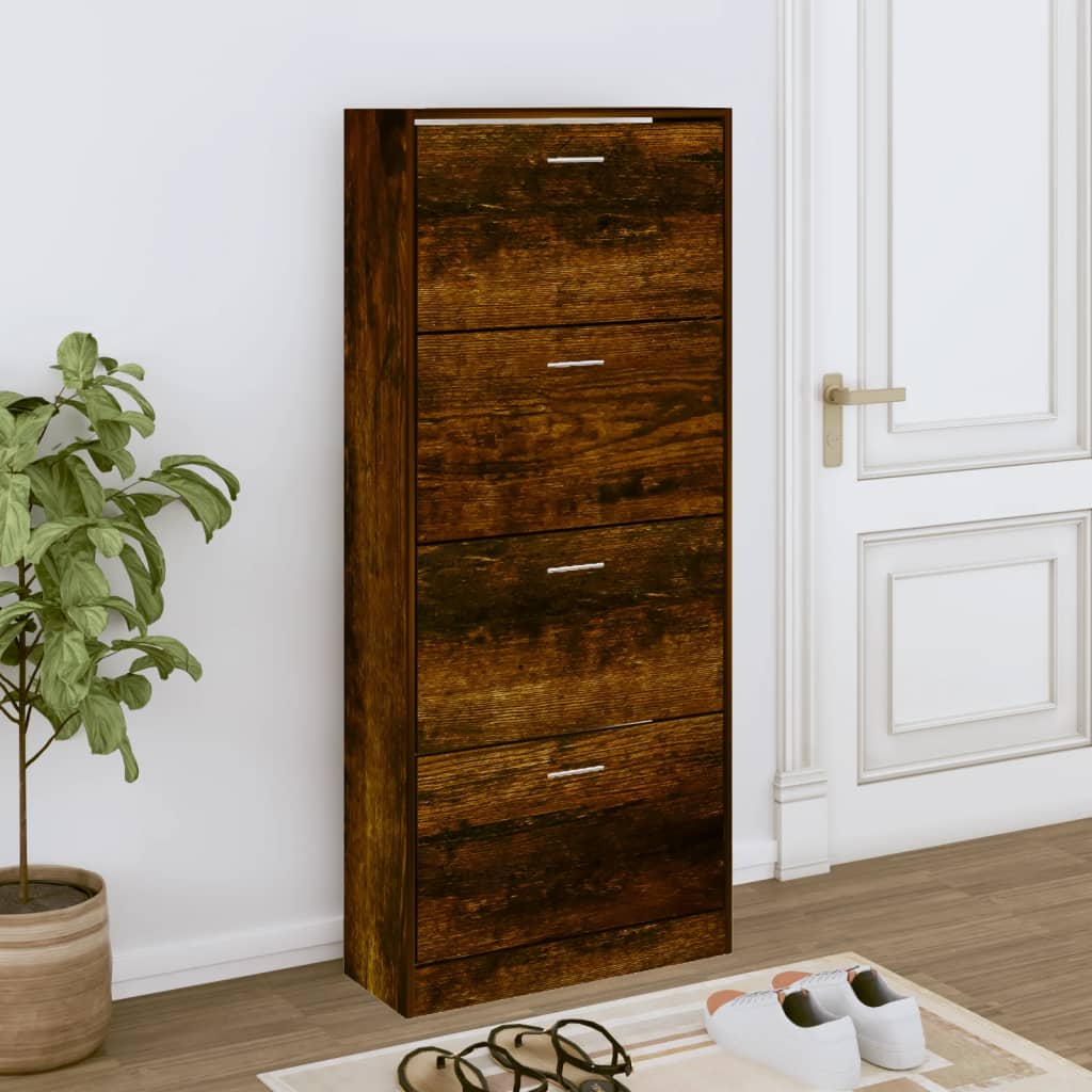 Scarpiera Rovere Fumo 63x24x147 cm in Legno Multistrato - homemem39