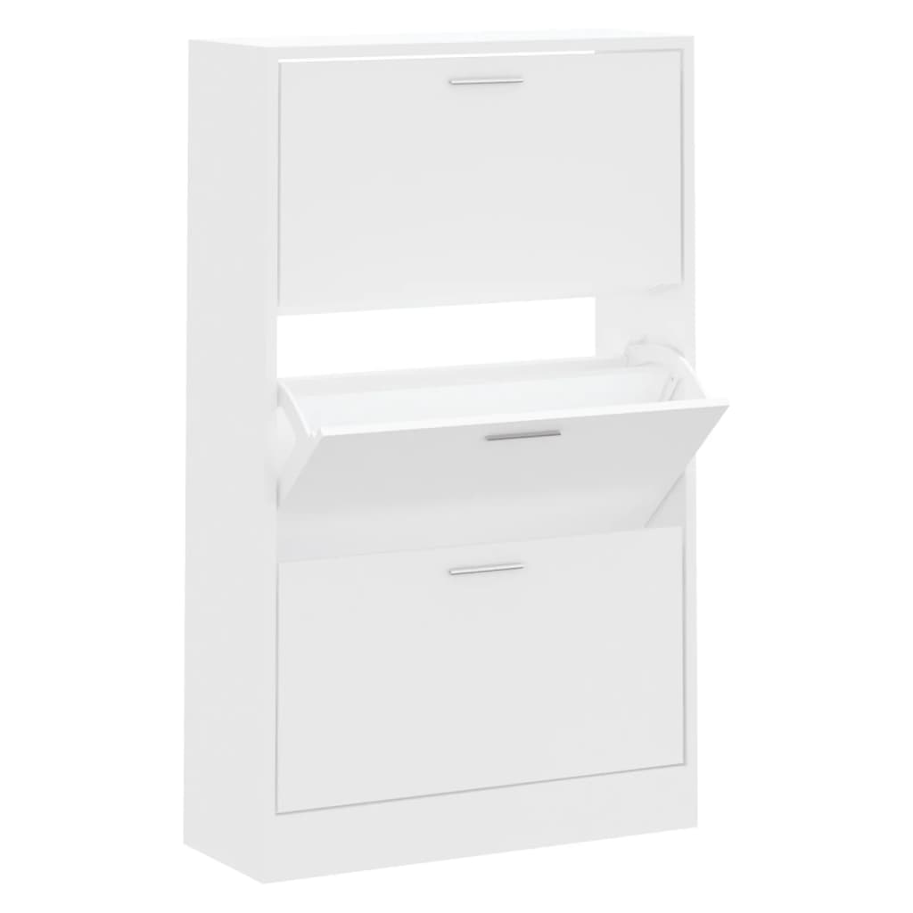 Scarpiera Bianca 63x24x103 cm in Legno Multistrato - homemem39