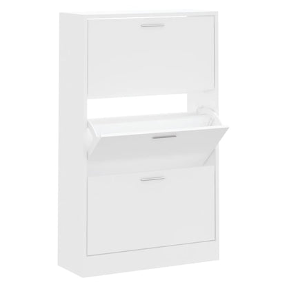 Scarpiera Bianca 63x24x103 cm in Legno Multistrato - homemem39