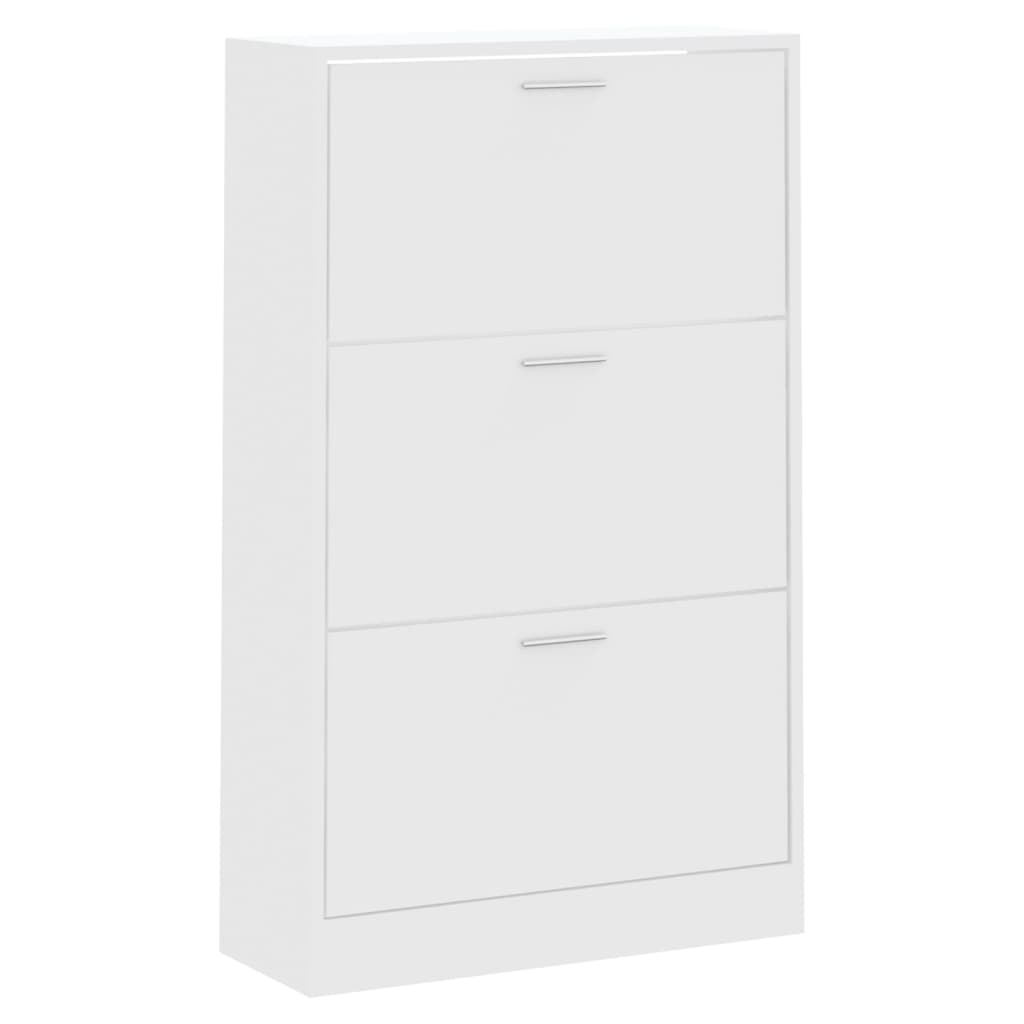 Scarpiera Bianca 63x24x103 cm in Legno Multistrato - homemem39