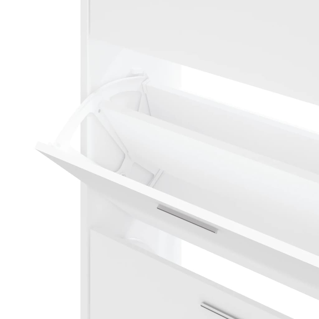 Scarpiera Bianca 63x24x103 cm in Legno Multistrato - homemem39