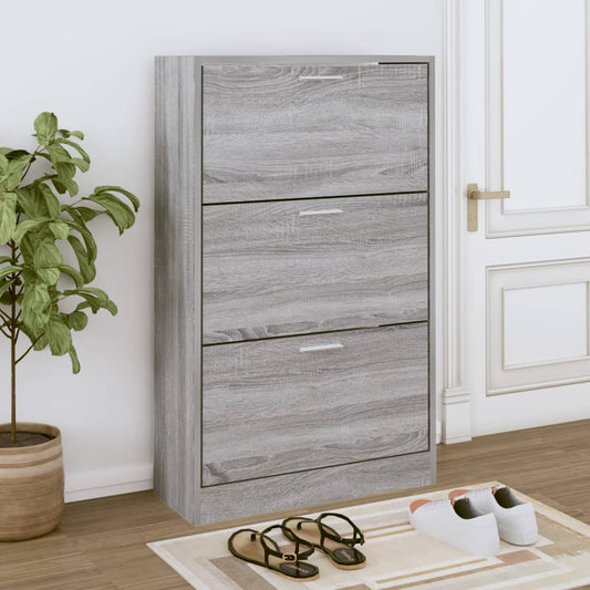 Scarpiera Grigio Sonoma 63x24x103 cm in Legno Multistrato - homemem39