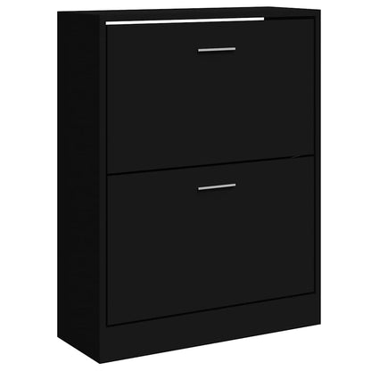 Scarpiera Nera 63x24x81 cm in Legno Multistrato | homemem39