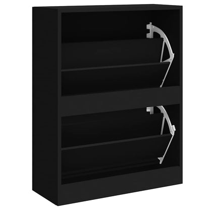 Scarpiera Nera 63x24x81 cm in Legno Multistrato | homemem39