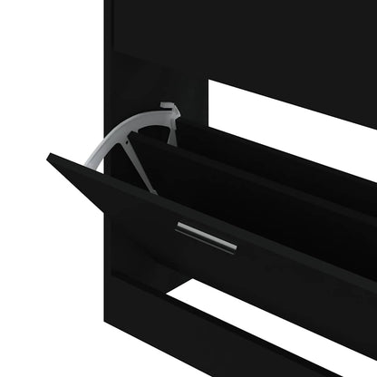Scarpiera Nera 63x24x81 cm in Legno Multistrato | homemem39