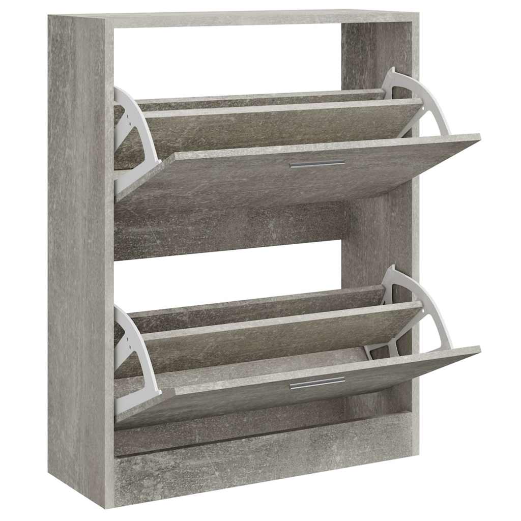 Scarpiera Grigio Cemento 63x24x81 cm in Legno Multistrato | homemem39